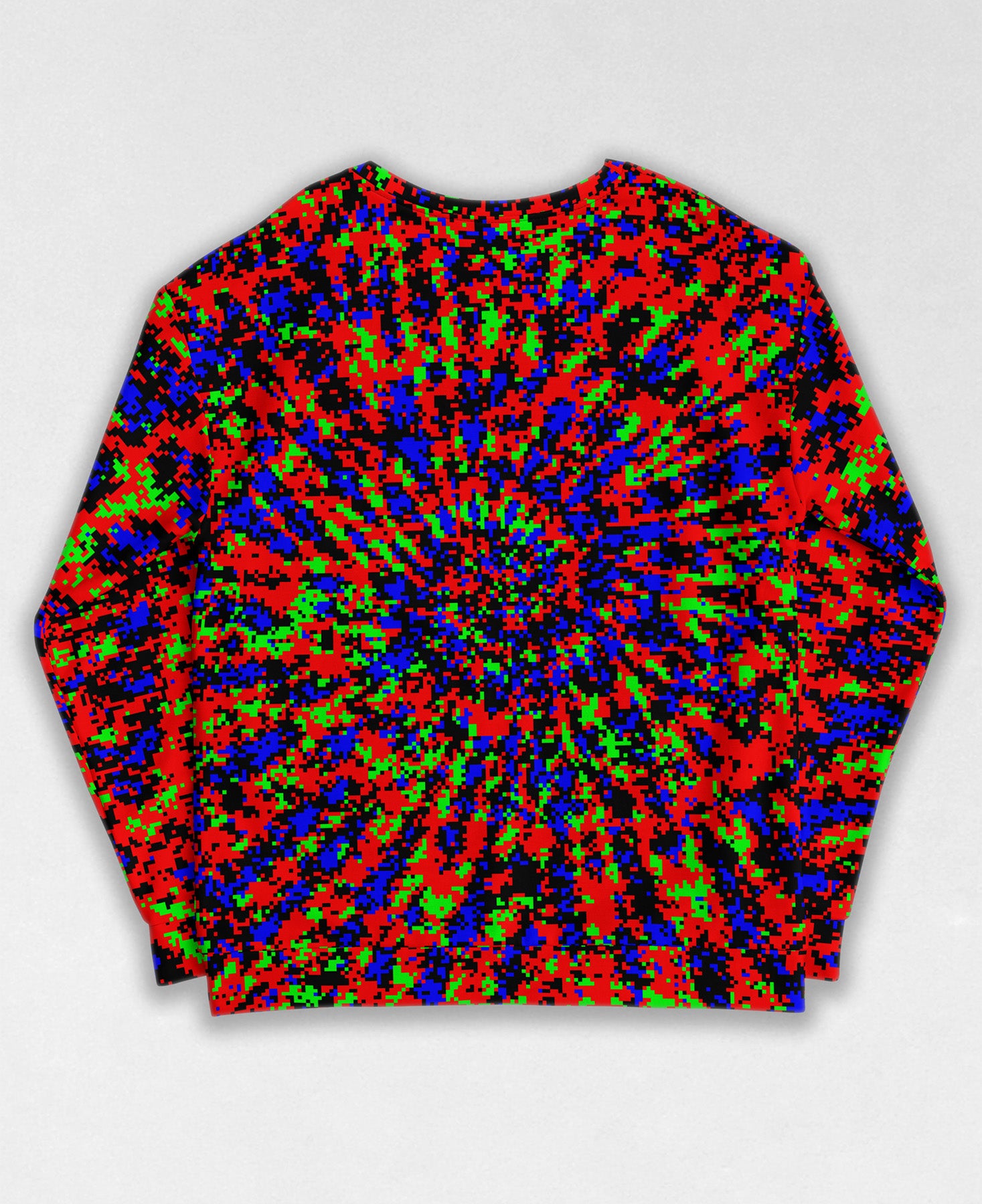 Tie-Dye-Camo, all over digital camouflage sweatshirt, unisex style by Dan Ellis, vague.paris, #0744 back